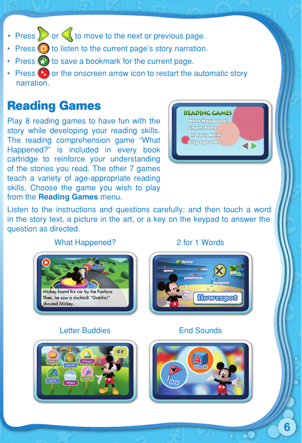 Page 7 of 12 - Vtech Vtech-V-Reader-Cartridge-Mickey-Mouse-Clubhouse-Clearance-Owners-Manual-  Vtech-v-reader-cartridge-mickey-mouse-clubhouse-clearance-owners-manual