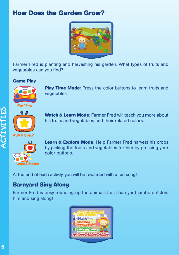 Page 6 of 12 - Vtech Vtech-V-Smile-Baby-A-Day-On-The-Farm-Owners-Manual- V.Smile Baby  Vtech-v-smile-baby-a-day-on-the-farm-owners-manual