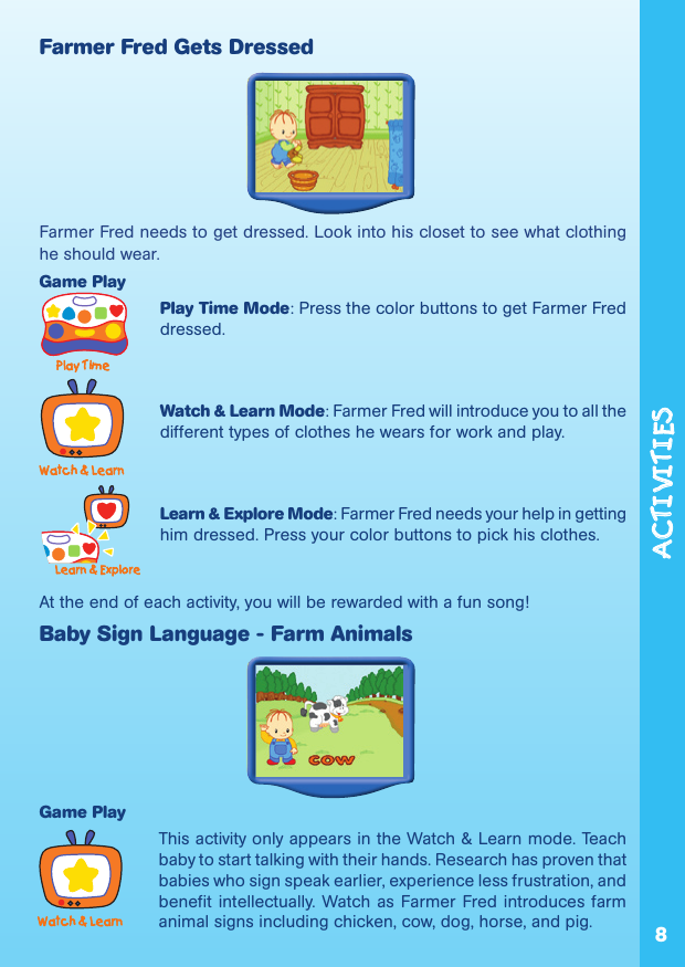 Page 9 of 12 - Vtech Vtech-V-Smile-Baby-A-Day-On-The-Farm-Owners-Manual- V.Smile Baby  Vtech-v-smile-baby-a-day-on-the-farm-owners-manual