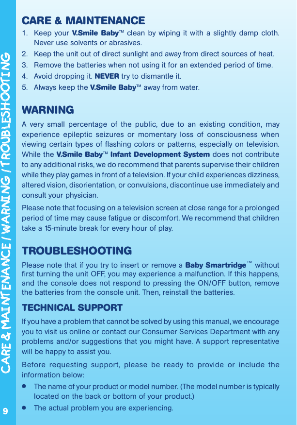 Page 10 of 12 - Vtech Vtech-V-Smile-Baby-Baby-Einstein-World-Of-Discoveries-Owners-Manual- V.Smile Baby  Vtech-v-smile-baby-baby-einstein-world-of-discoveries-owners-manual