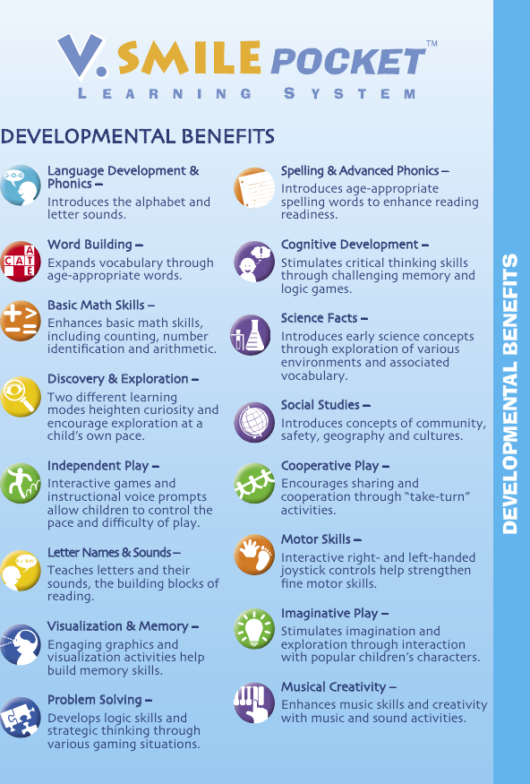 Page 11 of 12 - Vtech Vtech-V-Smile-Pocket-Original-Owners-Manual- 64400 Manual  Vtech-v-smile-pocket-original-owners-manual