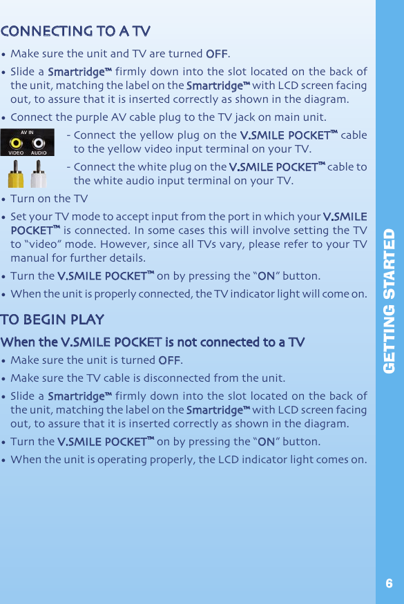 Page 7 of 12 - Vtech Vtech-V-Smile-Pocket-Original-Owners-Manual- 64400 Manual  Vtech-v-smile-pocket-original-owners-manual