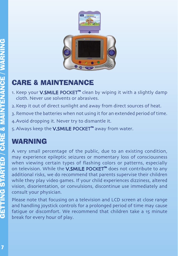 Page 8 of 12 - Vtech Vtech-V-Smile-Pocket-Original-Owners-Manual- 64400 Manual  Vtech-v-smile-pocket-original-owners-manual