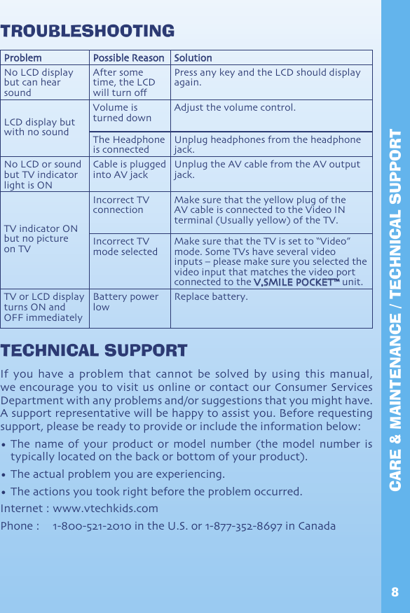 Page 9 of 12 - Vtech Vtech-V-Smile-Pocket-Original-Owners-Manual- 64400 Manual  Vtech-v-smile-pocket-original-owners-manual