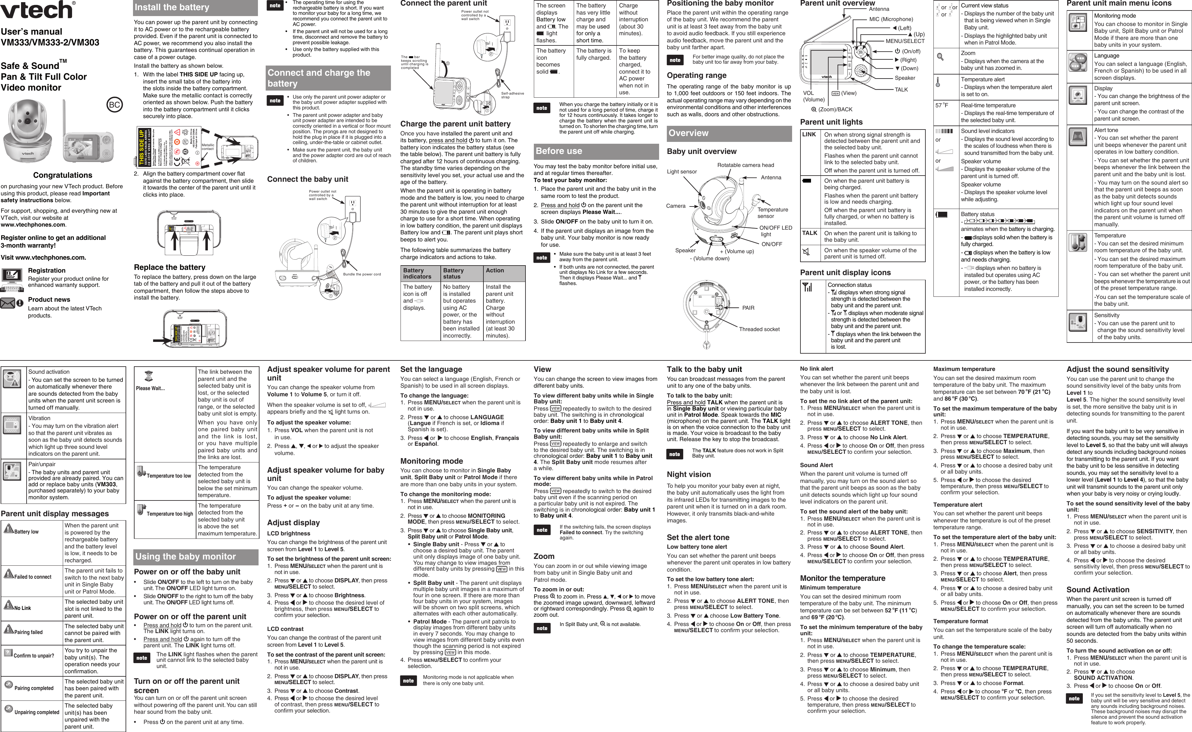 Vtech Vm333 Users Manual