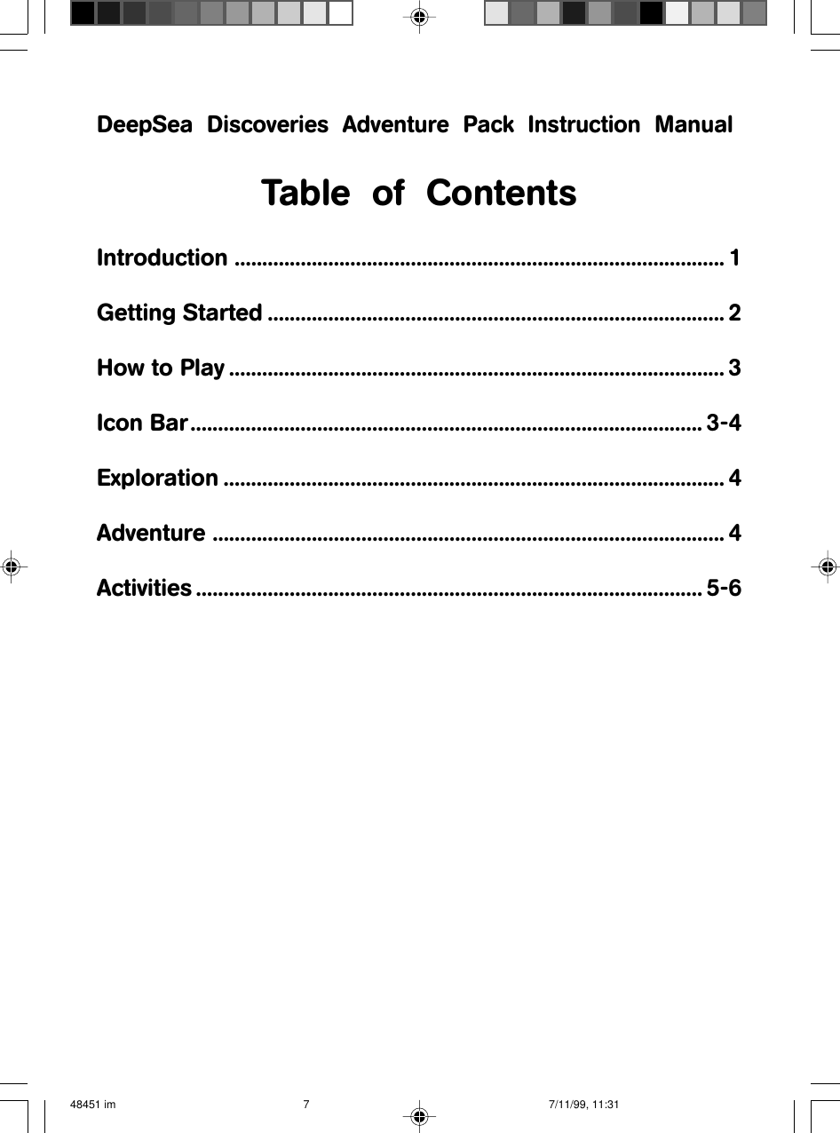 Page 7 of 8 - Vtech Vtech-Voyager-Adventure-Pak-Deep-Sea-Discoveries-Owners-Manual- Voyager DeepSea Discoveries  Vtech-voyager-adventure-pak-deep-sea-discoveries-owners-manual