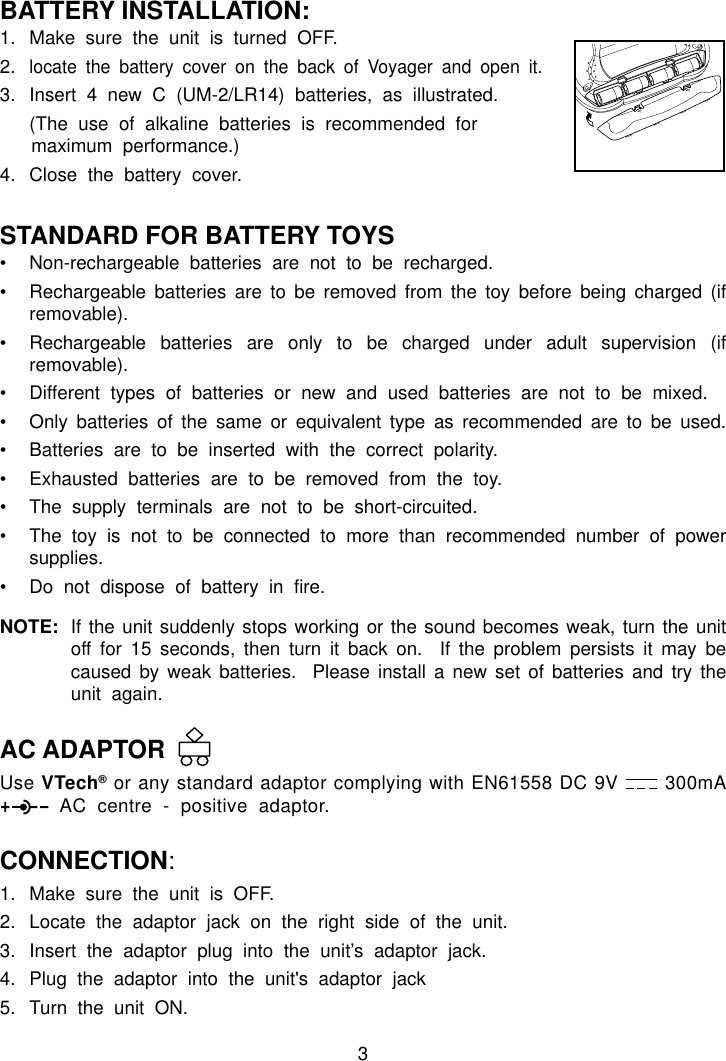 Page 6 of 12 - Vtech Vtech-Voyager-Adventure-System-Owners-Manual- Voyager Advernture System  Vtech-voyager-adventure-system-owners-manual