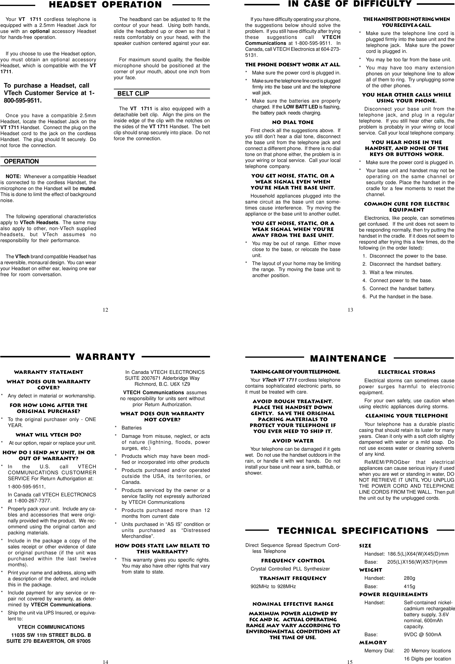 Page 4 of 4 - Vtech Vtech-Vt-1711-Users-Manual- VT1711JUN23  Vtech-vt-1711-users-manual