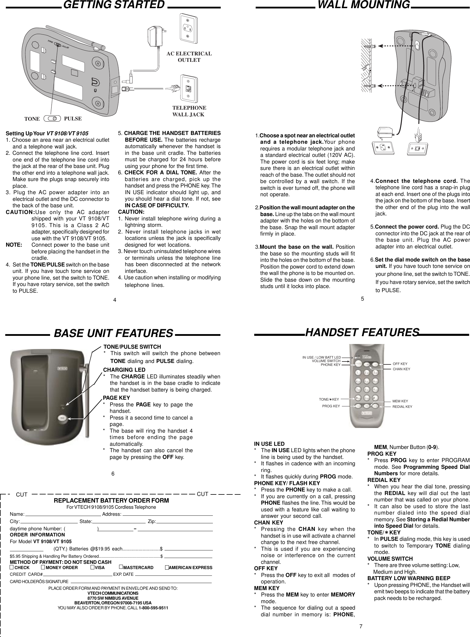 Page 2 of 4 - Vtech Vtech-Vt-9105-Users-Manual- U9108MAN  Vtech-vt-9105-users-manual