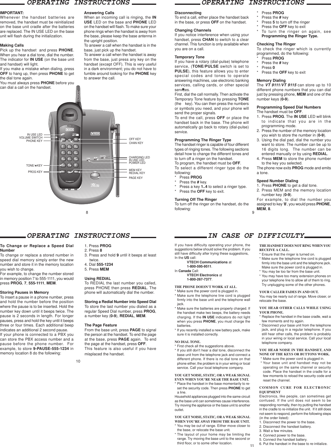 Page 3 of 4 - Vtech Vtech-Vt-9111-Users-Manual-  Vtech-vt-9111-users-manual
