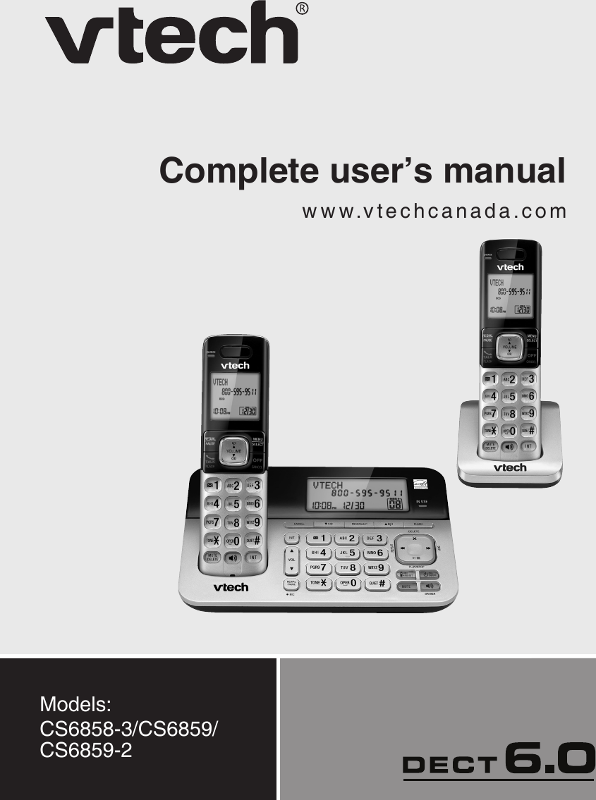 Vtech Cordless Telephone Cs6858 3 Users Manual