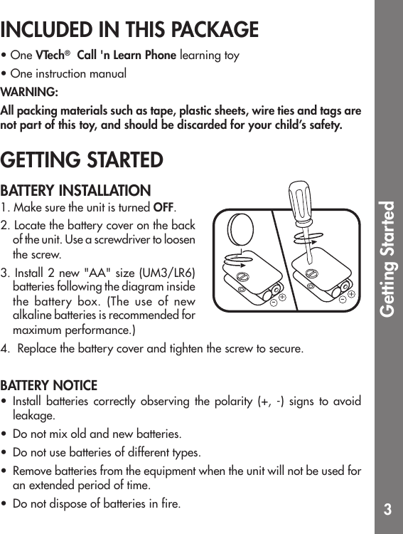 Page 3 of 9 - Vtech Vtech-Winnie-The-Pooh-Call-N-Learn-Phone-Owners-Manual- Winnie The Pooh Call ‚n Learn Phone  Vtech-winnie-the-pooh-call-n-learn-phone-owners-manual