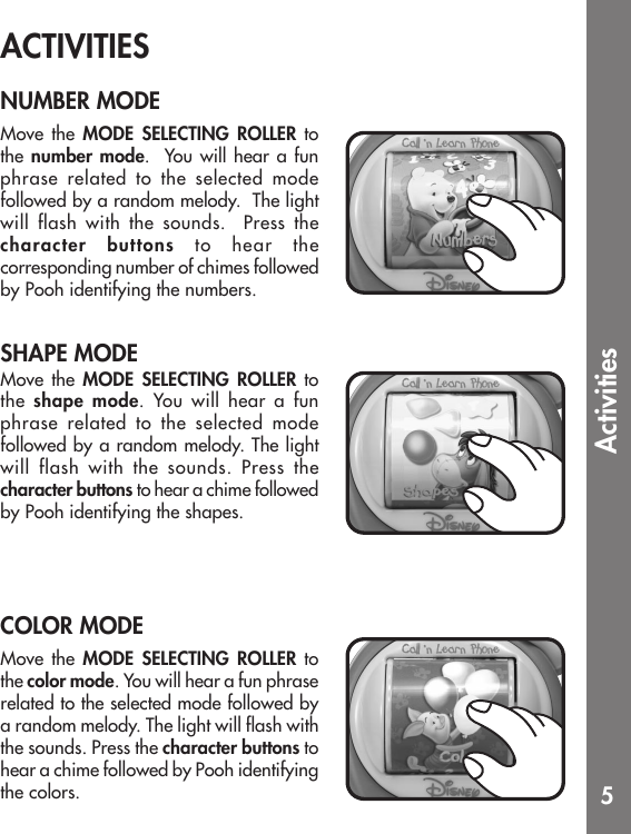 Page 5 of 9 - Vtech Vtech-Winnie-The-Pooh-Call-N-Learn-Phone-Owners-Manual- Winnie The Pooh Call ‚n Learn Phone  Vtech-winnie-the-pooh-call-n-learn-phone-owners-manual