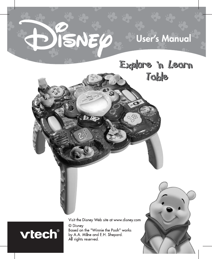 Page 1 of 10 - Vtech Vtech-Winnie-The-Pooh-Explore-N-Learn-Table-Owners-Manual- 70600IMAW Vtech-winnie-the-pooh-explore-n-learn-table-owners-manual