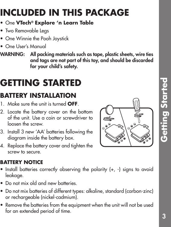 Page 4 of 10 - Vtech Vtech-Winnie-The-Pooh-Explore-N-Learn-Table-Owners-Manual- 70600IMAW Vtech-winnie-the-pooh-explore-n-learn-table-owners-manual