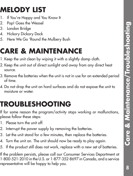 Page 9 of 10 - Vtech Vtech-Winnie-The-Pooh-Explore-N-Learn-Table-Owners-Manual- 70600IMAW Vtech-winnie-the-pooh-explore-n-learn-table-owners-manual