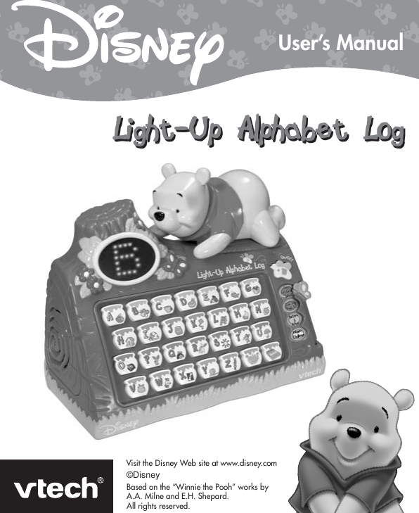 Page 1 of 10 - Vtech Vtech-Winnie-The-Pooh-Light-Up-Alphabet-Log-Owners-Manual- 61720 I/M  Vtech-winnie-the-pooh-light-up-alphabet-log-owners-manual