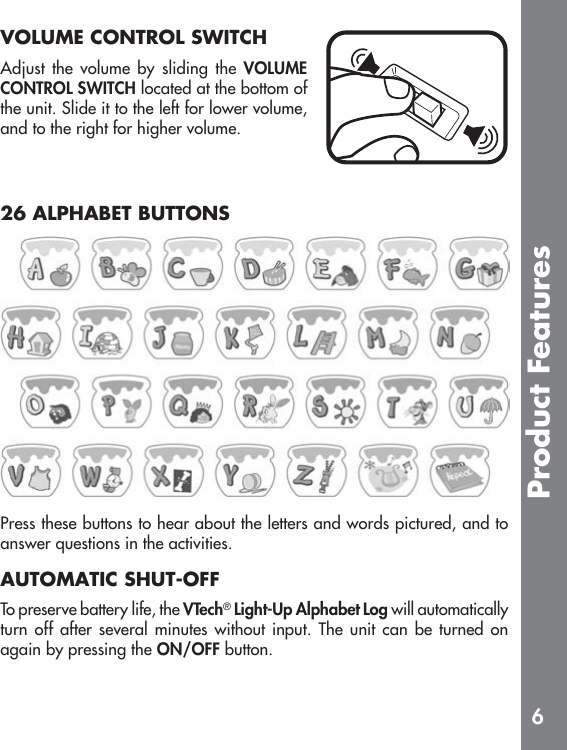 Page 7 of 10 - Vtech Vtech-Winnie-The-Pooh-Light-Up-Alphabet-Log-Owners-Manual- 61720 I/M  Vtech-winnie-the-pooh-light-up-alphabet-log-owners-manual