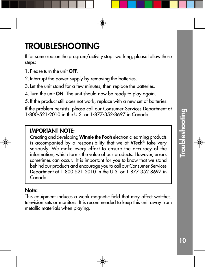 Page 11 of 12 - Vtech Vtech-Winnie-The-Pooh-Musical-Learning-Center-Owners-Manual- Winnie The Pooh Musical Learning Center  Vtech-winnie-the-pooh-musical-learning-center-owners-manual
