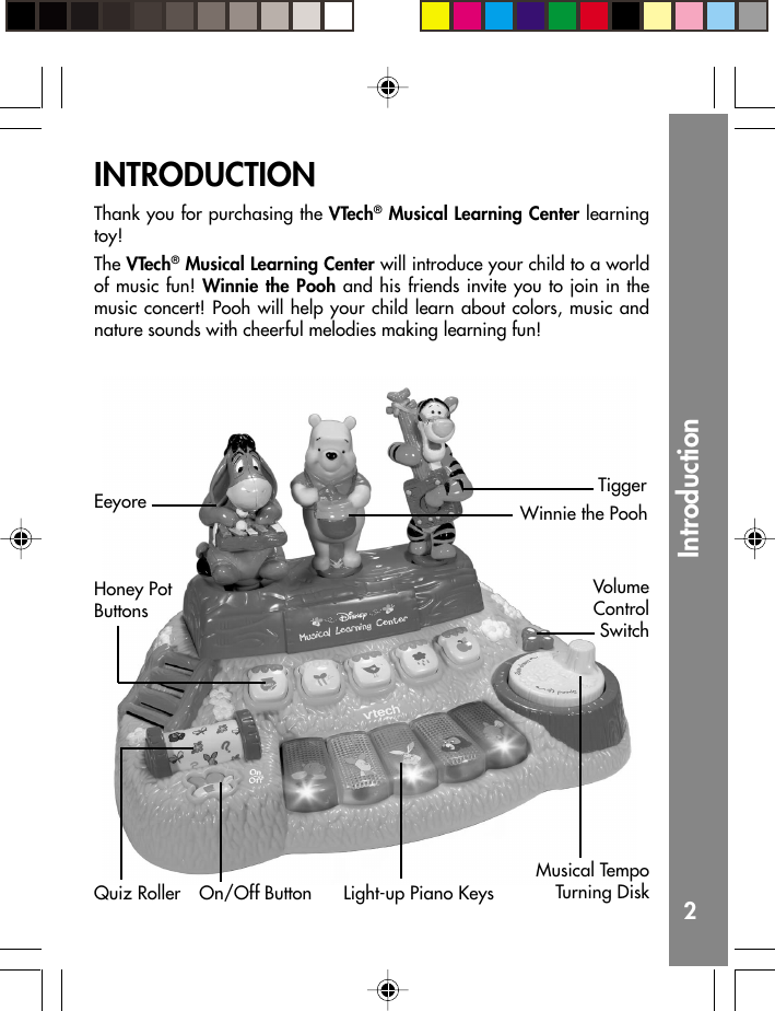 Page 3 of 12 - Vtech Vtech-Winnie-The-Pooh-Musical-Learning-Center-Owners-Manual- Winnie The Pooh Musical Learning Center  Vtech-winnie-the-pooh-musical-learning-center-owners-manual