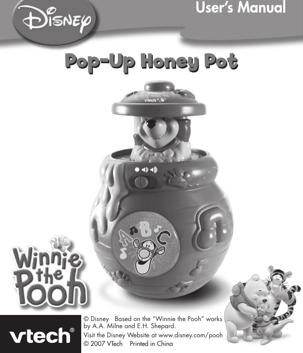 Page 1 of 9 - Vtech Vtech-Winnie-The-Pooh-Pop-Up-Honey-Pot-Owners-Manual- Winnie The Pooh Pop Up Honey Pot  Vtech-winnie-the-pooh-pop-up-honey-pot-owners-manual