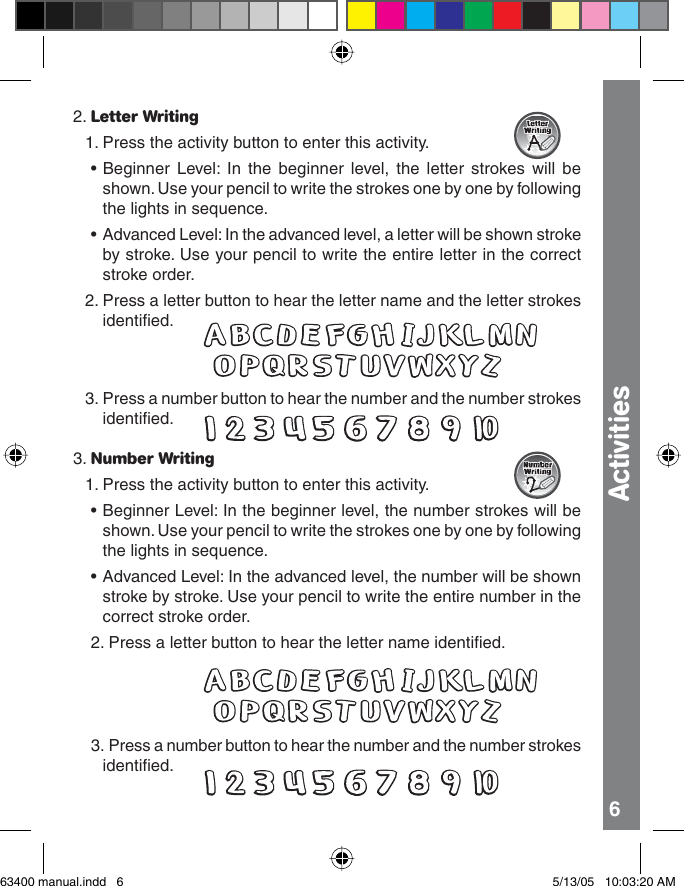 Page 6 of 12 - Vtech Vtech-Write-And-Learn-Lightboard-Owners-Manual- 63400 Manual  Vtech-write-and-learn-lightboard-owners-manual