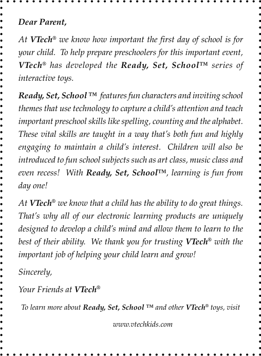 Page 2 of 10 - Vtech Vtech-Write-And-Learn-Notepad-Owners-Manual- 60300 I/M Revise  Vtech-write-and-learn-notepad-owners-manual