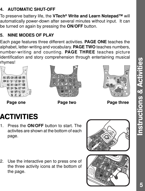 Page 6 of 10 - Vtech Vtech-Write-And-Learn-Notepad-Owners-Manual- 60300 I/M Revise  Vtech-write-and-learn-notepad-owners-manual