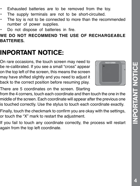 Page 5 of 10 - Vtech Vtech-Write-And-Learn-Touch-Tablet-Owners-Manual-  Vtech-write-and-learn-touch-tablet-owners-manual