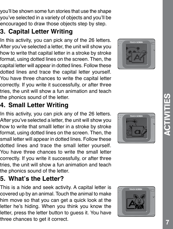 Page 8 of 10 - Vtech Vtech-Write-And-Learn-Touch-Tablet-Owners-Manual-  Vtech-write-and-learn-touch-tablet-owners-manual