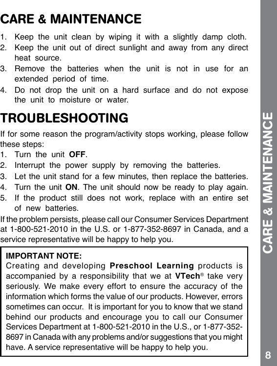 Page 9 of 10 - Vtech Vtech-Write-And-Learn-Touch-Tablet-Owners-Manual-  Vtech-write-and-learn-touch-tablet-owners-manual