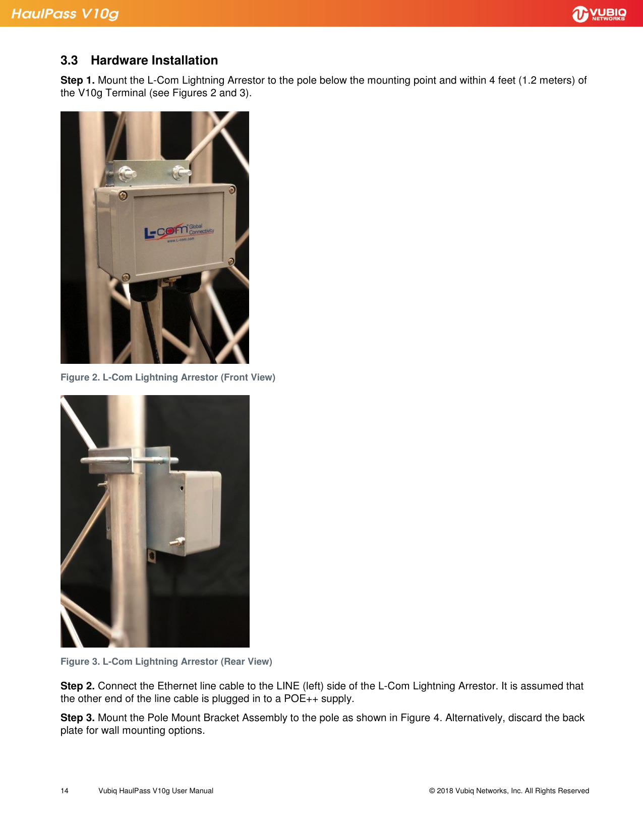 Page 14 of Vubiq Networks V10G-H HaulPass V10g 10 Gbps Ethernet Link User Manual Vubiq