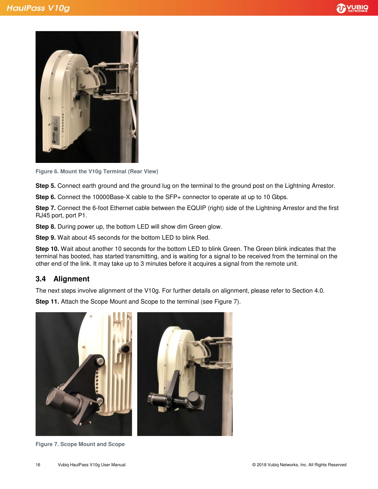 Page 16 of Vubiq Networks V10G-H HaulPass V10g 10 Gbps Ethernet Link User Manual Vubiq