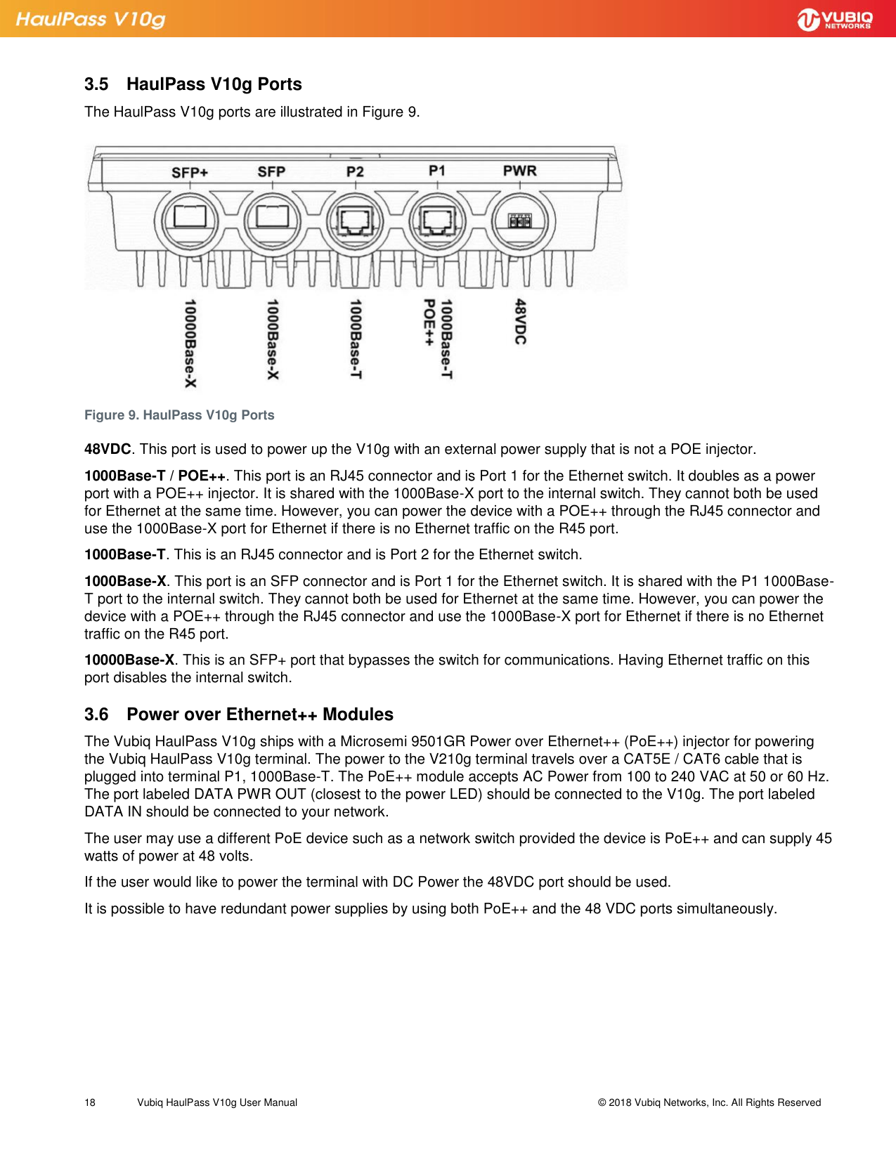 Page 18 of Vubiq Networks V10G-H HaulPass V10g 10 Gbps Ethernet Link User Manual Vubiq