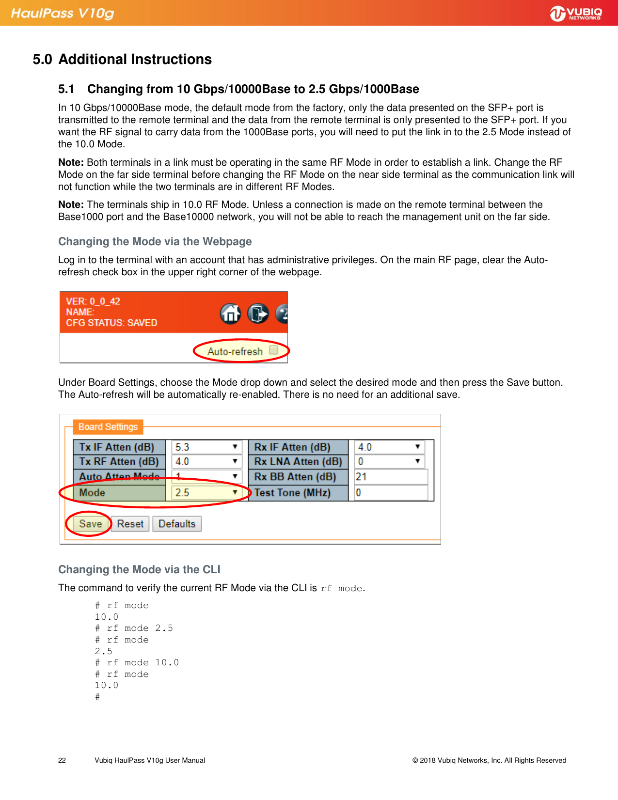 Page 22 of Vubiq Networks V10G-H HaulPass V10g 10 Gbps Ethernet Link User Manual Vubiq