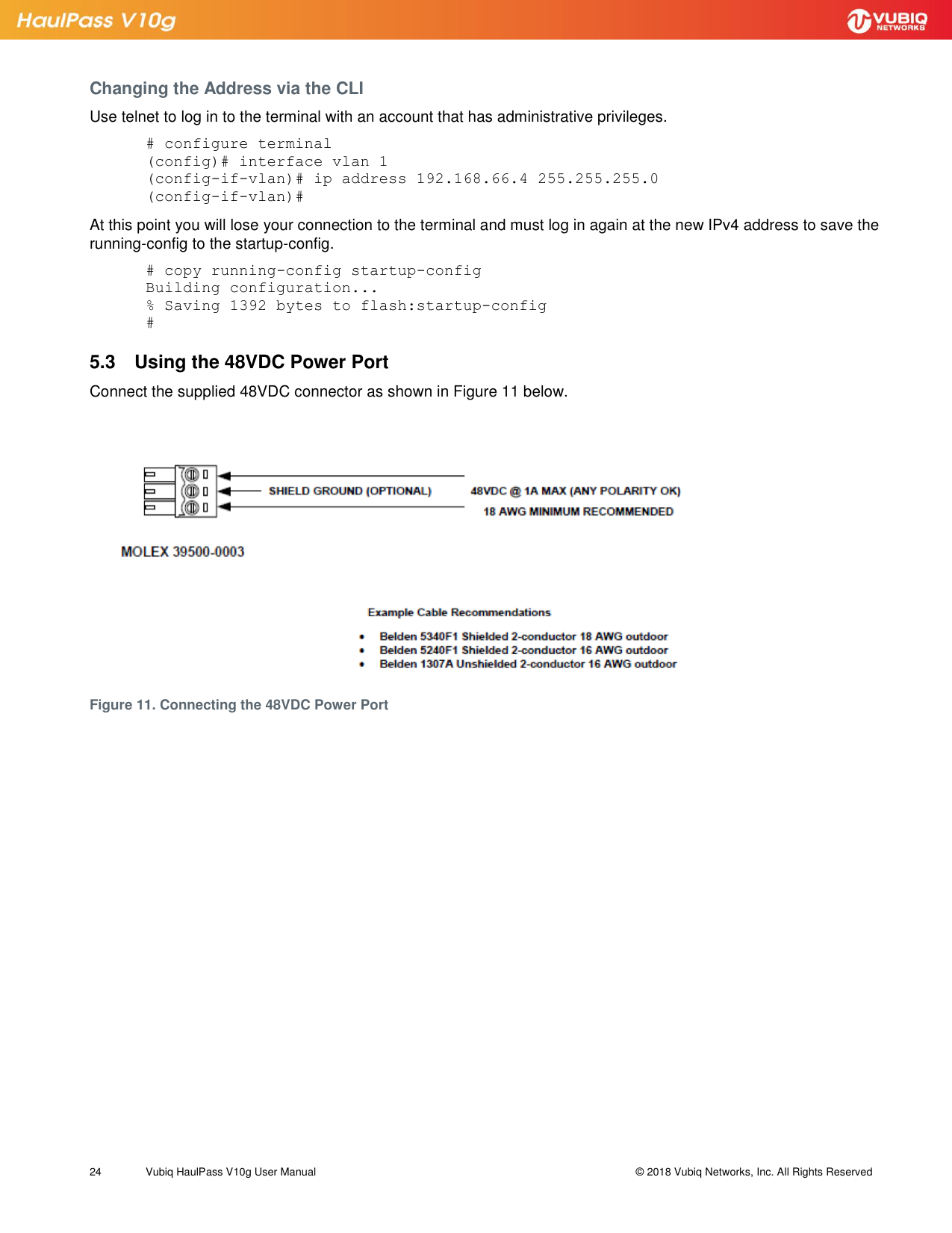 Page 24 of Vubiq Networks V10G-H HaulPass V10g 10 Gbps Ethernet Link User Manual Vubiq