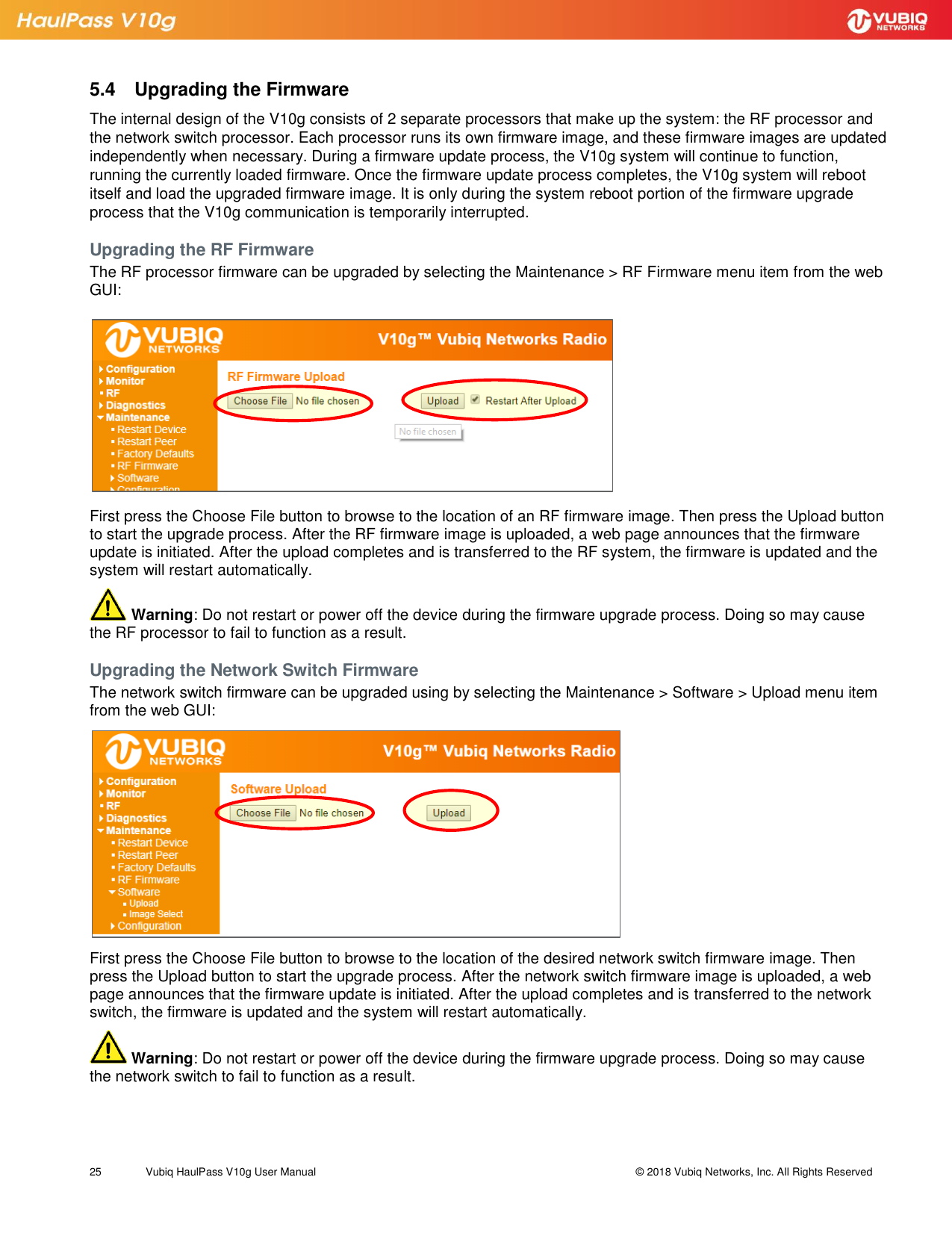 Page 25 of Vubiq Networks V10G-H HaulPass V10g 10 Gbps Ethernet Link User Manual Vubiq