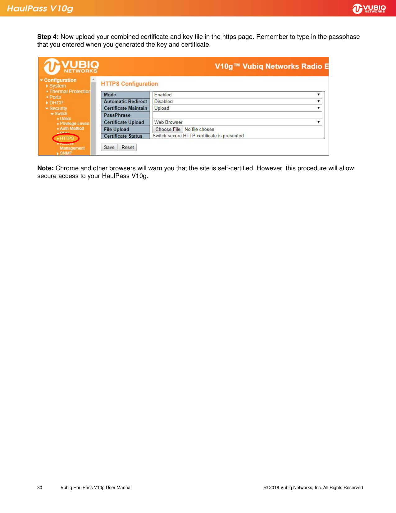 Page 30 of Vubiq Networks V10G-H HaulPass V10g 10 Gbps Ethernet Link User Manual Vubiq