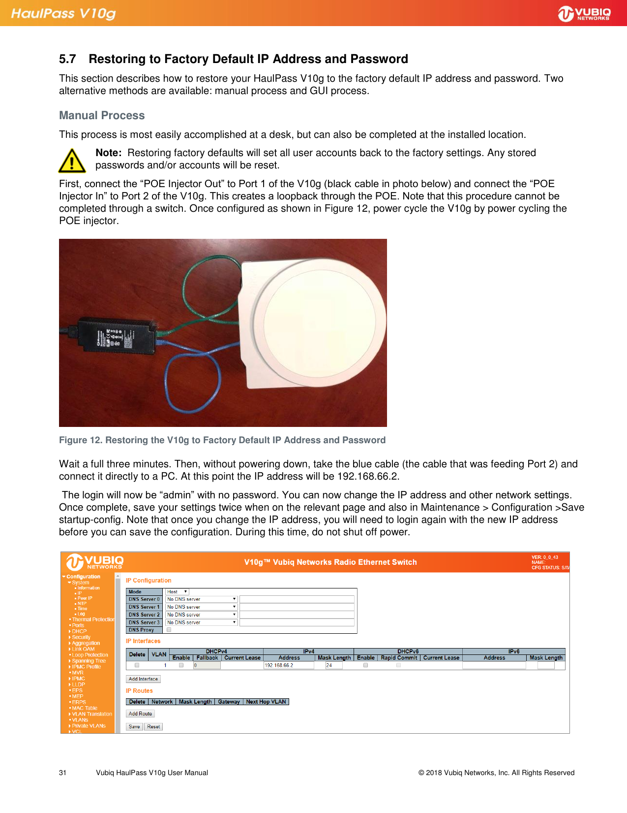 Page 31 of Vubiq Networks V10G-H HaulPass V10g 10 Gbps Ethernet Link User Manual Vubiq