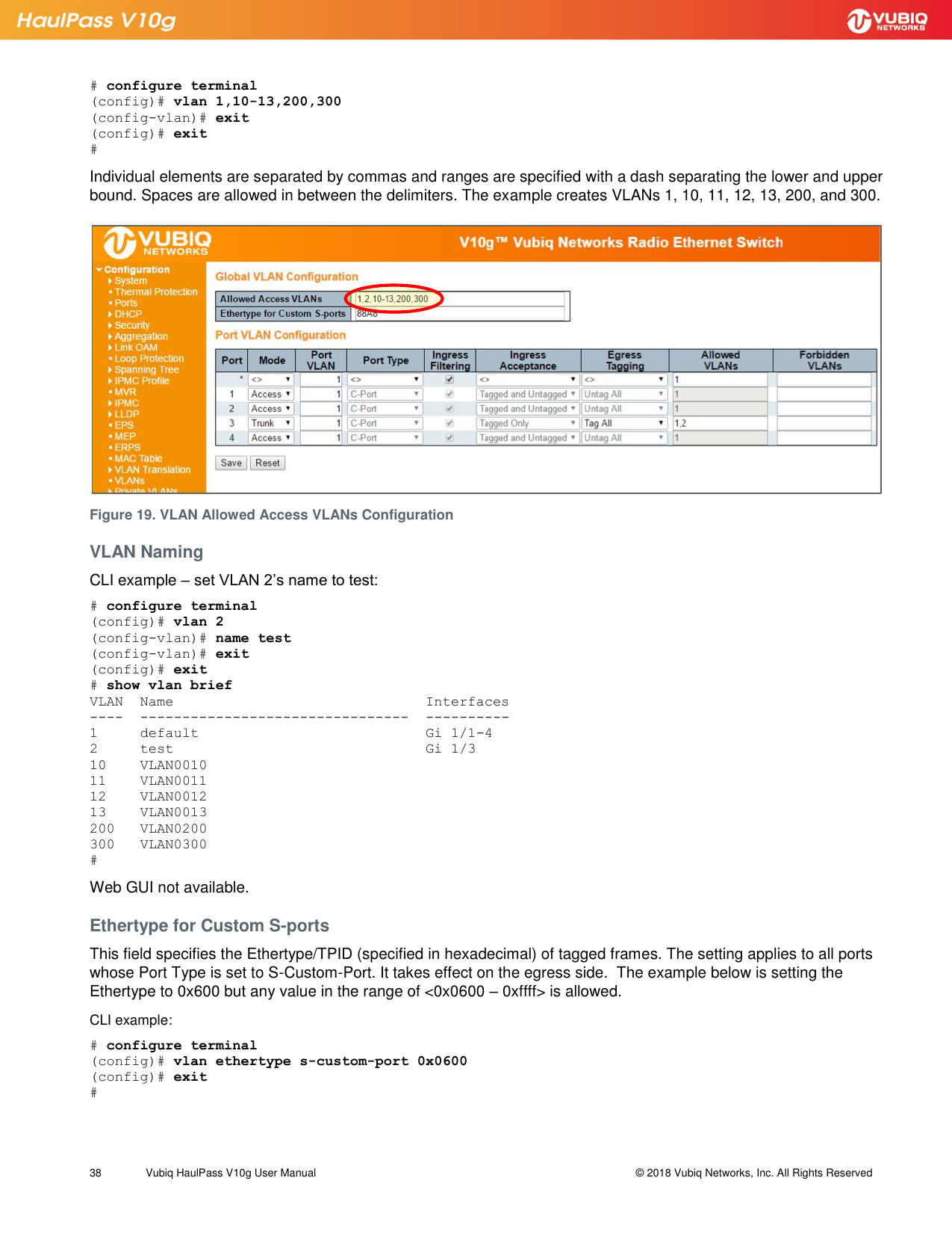 Page 38 of Vubiq Networks V10G-H HaulPass V10g 10 Gbps Ethernet Link User Manual Vubiq