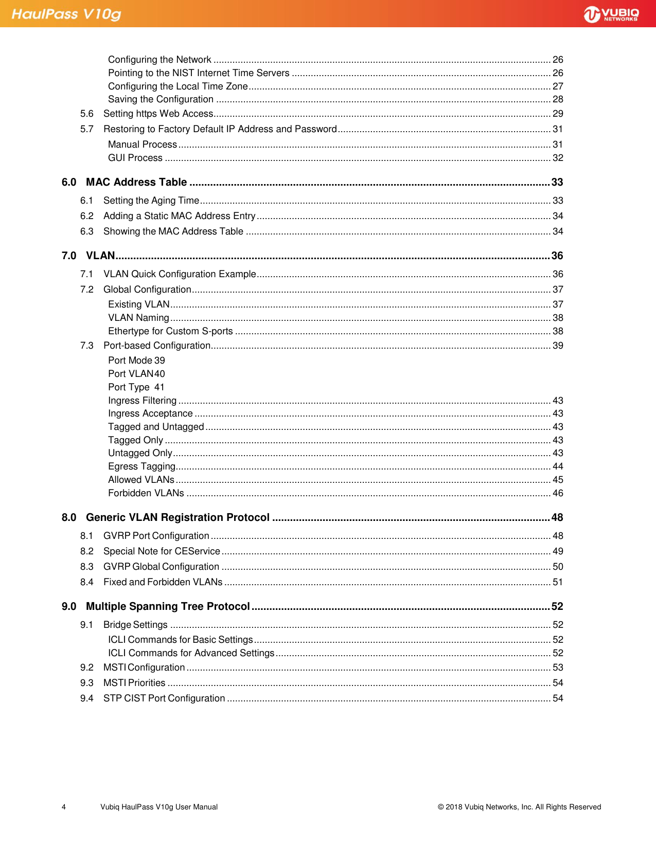 Page 4 of Vubiq Networks V10G-H HaulPass V10g 10 Gbps Ethernet Link User Manual Vubiq