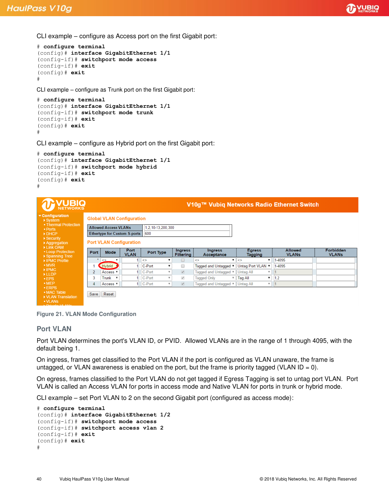 Page 40 of Vubiq Networks V10G-H HaulPass V10g 10 Gbps Ethernet Link User Manual Vubiq