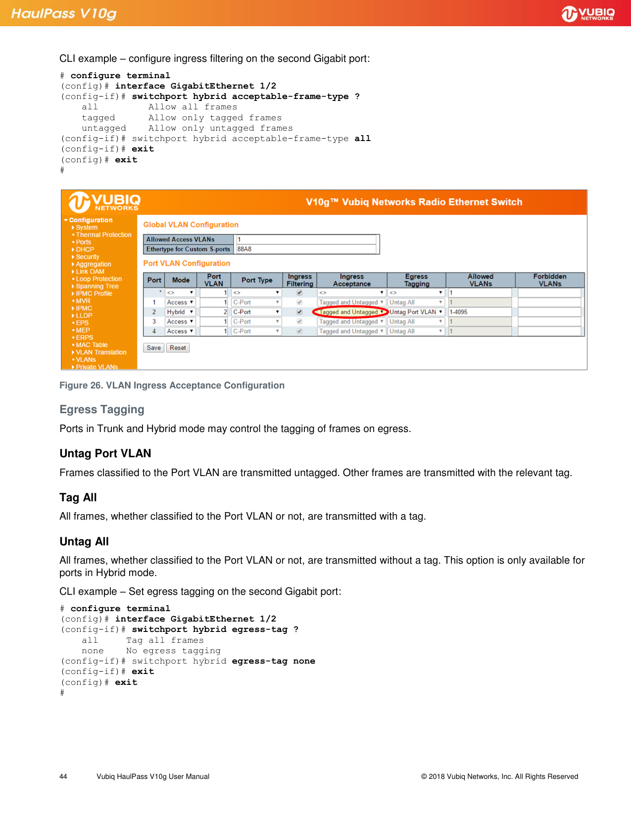 Page 44 of Vubiq Networks V10G-H HaulPass V10g 10 Gbps Ethernet Link User Manual Vubiq