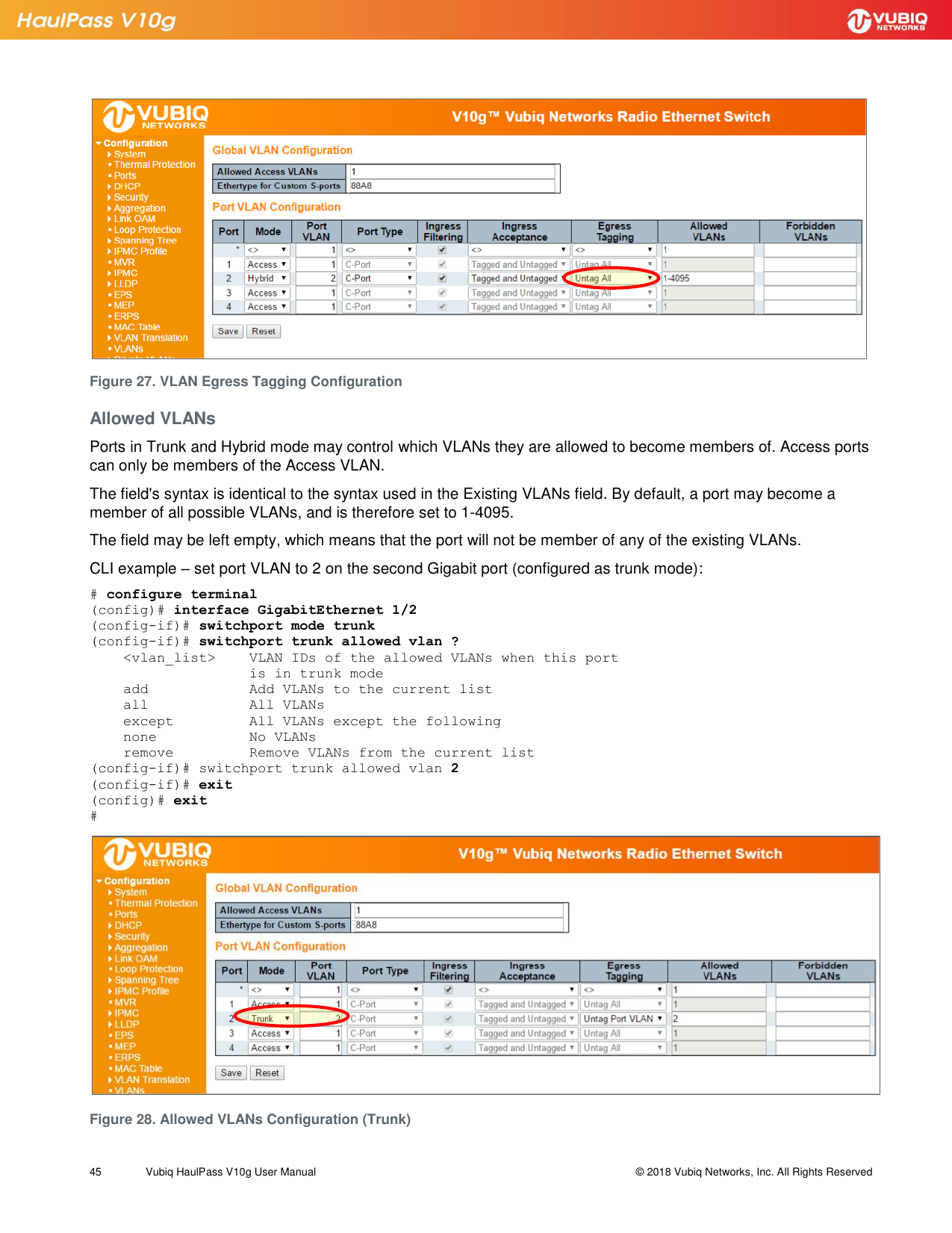 Page 45 of Vubiq Networks V10G-H HaulPass V10g 10 Gbps Ethernet Link User Manual Vubiq