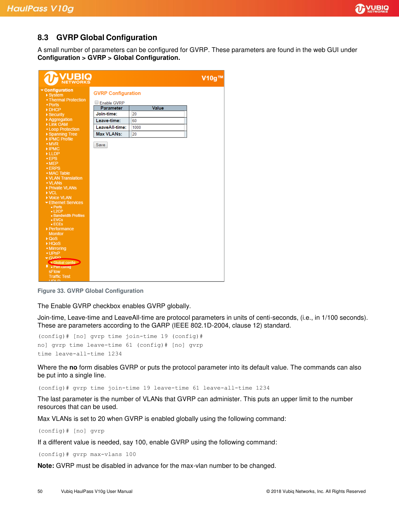 Page 50 of Vubiq Networks V10G-H HaulPass V10g 10 Gbps Ethernet Link User Manual Vubiq