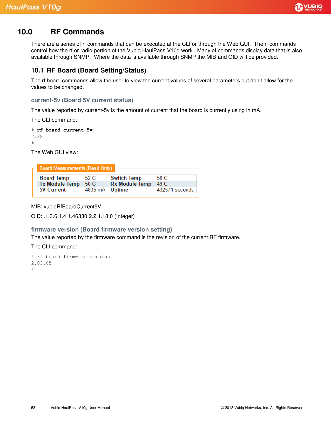 Page 58 of Vubiq Networks V10G-H HaulPass V10g 10 Gbps Ethernet Link User Manual Vubiq