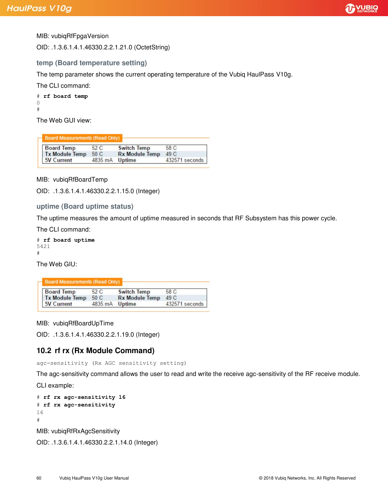 Page 60 of Vubiq Networks V10G-H HaulPass V10g 10 Gbps Ethernet Link User Manual Vubiq