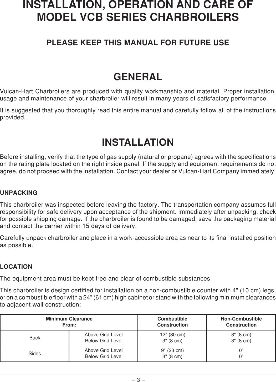 Page 3 of 8 - Vulcan-Hart Vulcan-Hart-Vcb25M-Ml-44963Z-Users-Manual- F31167VCB_Charbroilers.pm65  Vulcan-hart-vcb25m-ml-44963z-users-manual