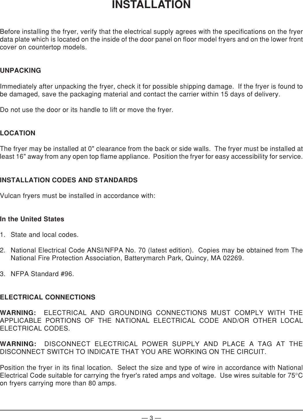 Page 3 of 12 - Vulcan-Hart Vulcan-Hart-Vf1-Ml-52913-Users-Manual-  Vulcan-hart-vf1-ml-52913-users-manual