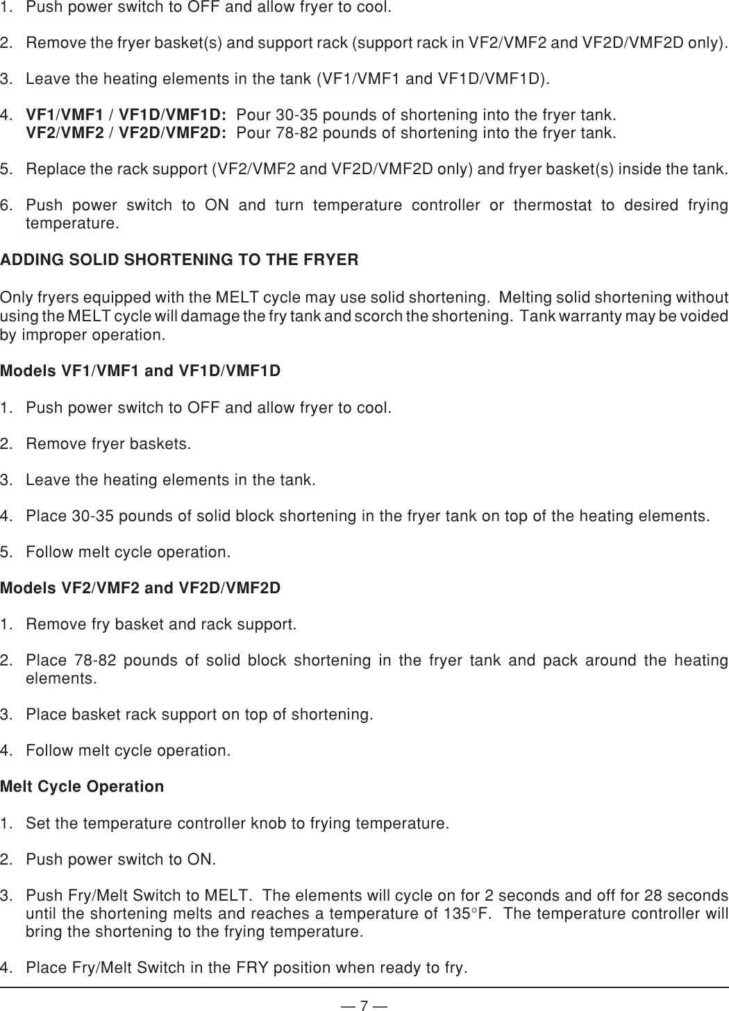 Page 7 of 12 - Vulcan-Hart Vulcan-Hart-Vf1-Ml-52913-Users-Manual-  Vulcan-hart-vf1-ml-52913-users-manual